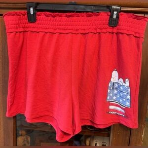 Peanuts Red Athletic Shorts with Snoopy Graphic NEW sz XL